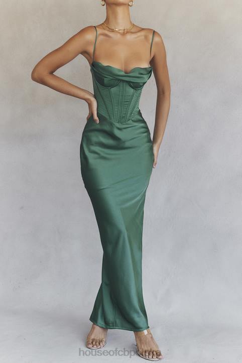 House of CB Charmaine Maxi Sukienka Gorsetowa Leśna Elegancja