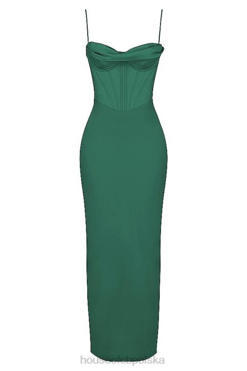 House of CB Charmaine Maxi Sukienka Gorsetowa Leśna Elegancja