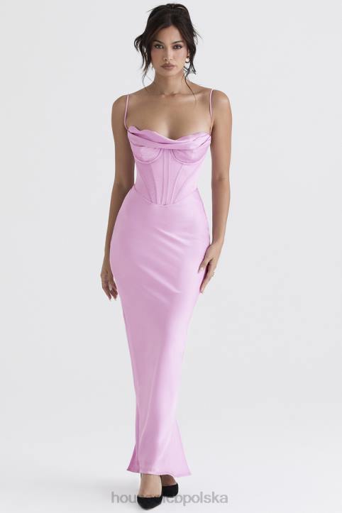 House of CB Różowa Gorsetowa Sukienka Maxi Charmaine Modna Odzież