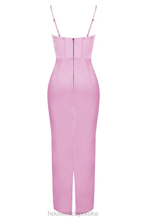 House of CB Różowa Gorsetowa Sukienka Maxi Charmaine Modna Odzież