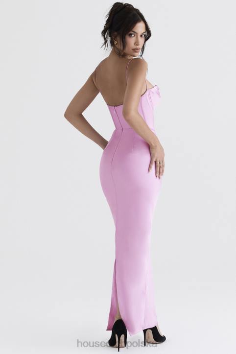 House of CB Różowa Gorsetowa Sukienka Maxi Charmaine Modna Odzież