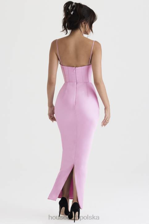 House of CB Różowa Gorsetowa Sukienka Maxi Charmaine Modna Odzież
