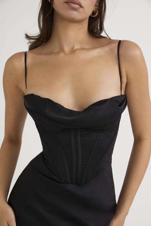 House of CB Czarna Maxi Sukienka Gorset Charmaine Stylowa Moda