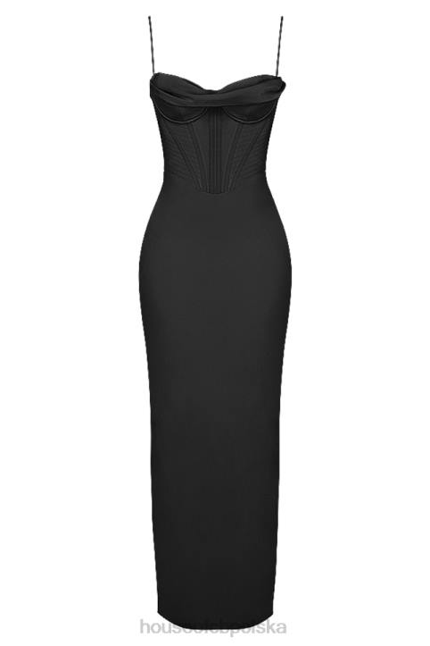 House of CB Czarna Maxi Sukienka Gorset Charmaine Stylowa Moda