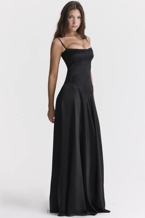 House of CB Czarna Maxi Sukienka Sznurowana Anabella Trendy Modne