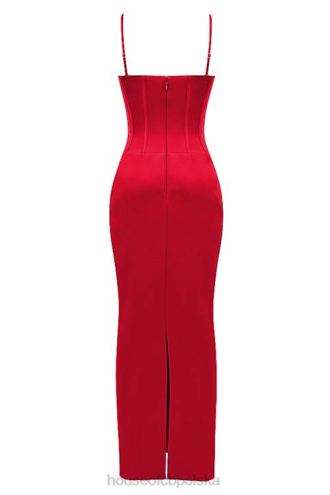 House of CB Czerwona Sukienka Maxi Gorsetowa Shani Elegancja na Każdą Okazję