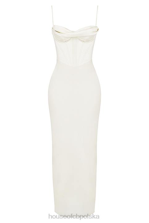 House of CB Sukienka Maxi Gorsetowa w Kolorze Kości Słoniowej Charmaine