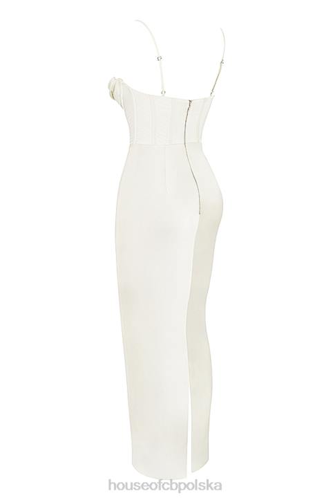 House of CB Sukienka Maxi Gorsetowa w Kolorze Kości Słoniowej Charmaine