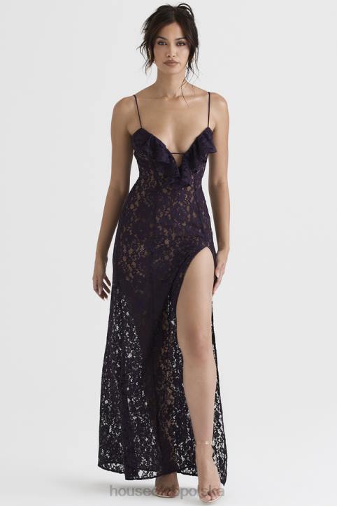 House of CB Maxi Sukienka Koronkowa Malia Kolor Nocny dla Eleganckich Kobiet