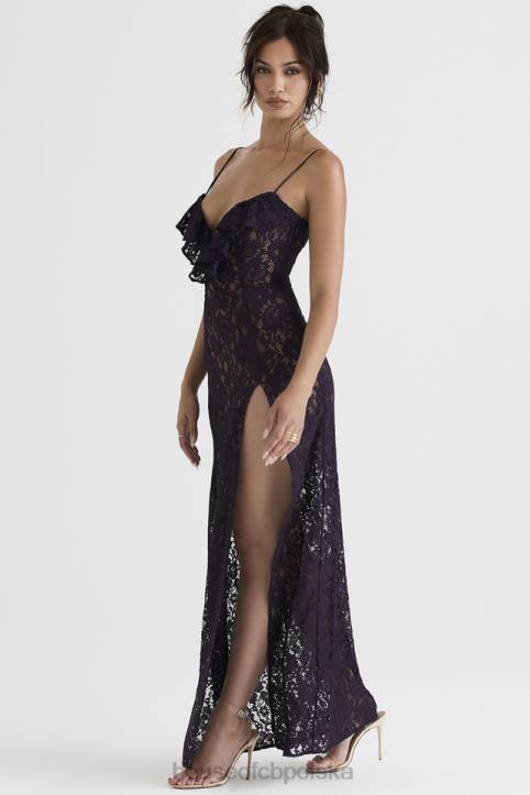 House of CB Maxi Sukienka Koronkowa Malia Kolor Nocny dla Eleganckich Kobiet