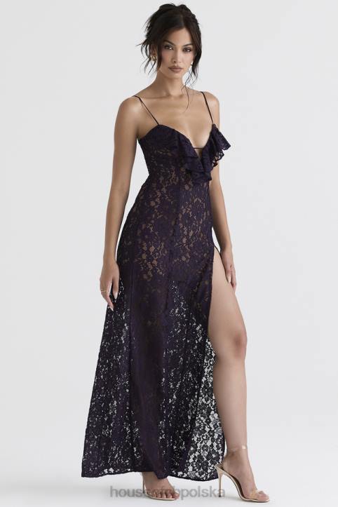House of CB Maxi Sukienka Koronkowa Malia Kolor Nocny dla Eleganckich Kobiet