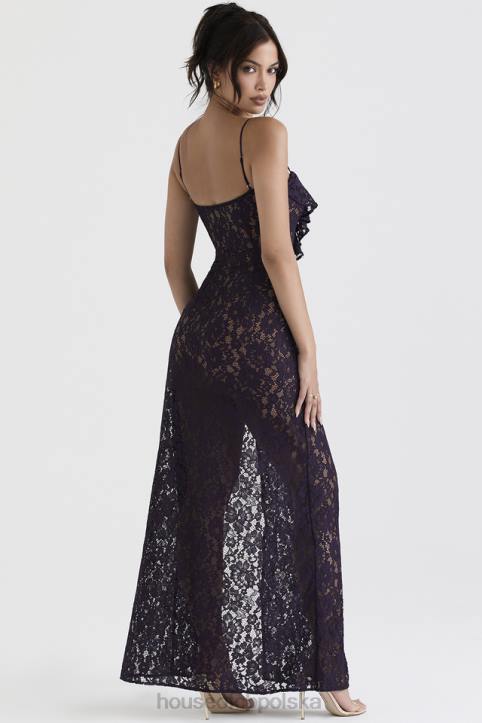 House of CB Maxi Sukienka Koronkowa Malia Kolor Nocny dla Eleganckich Kobiet