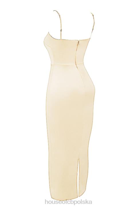 House of CB Kremowa maxi sukienka vintage Costanza na wyjątkowe okazje