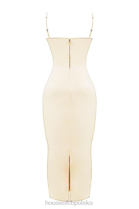 House of CB Kremowa maxi sukienka vintage Costanza na wyjątkowe okazje