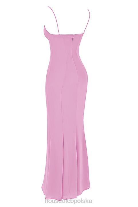 House of CB Różowa Sukienka Maxi Elegancja na Każdą Okazję