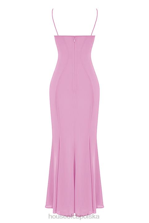House of CB Różowa Sukienka Maxi Elegancja na Każdą Okazję