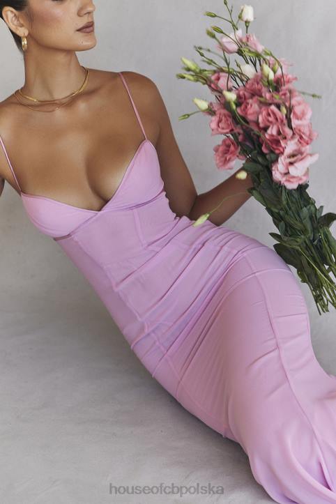 House of CB Różowa Sukienka Maxi Elegancja na Każdą Okazję