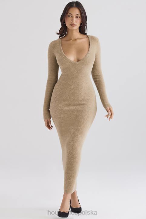 House of CB Lucille Camelowa Sukienka Maxi Elegancka Modna