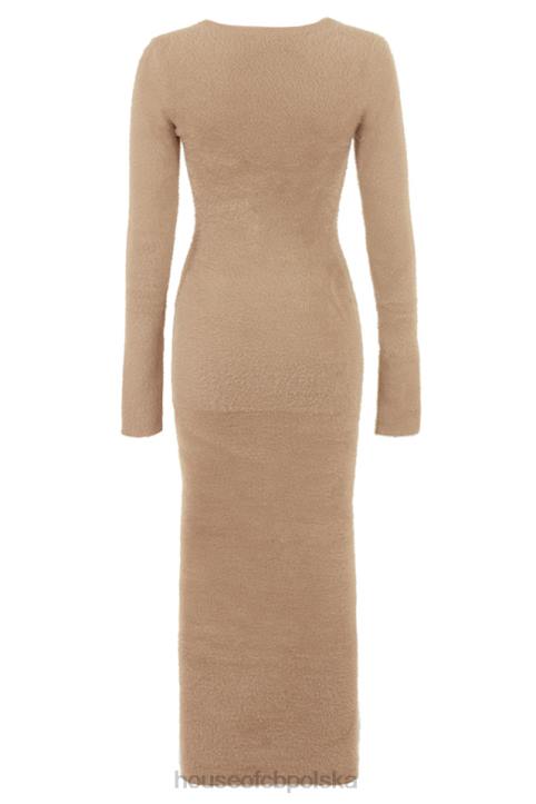 House of CB Lucille Camelowa Sukienka Maxi Elegancka Modna