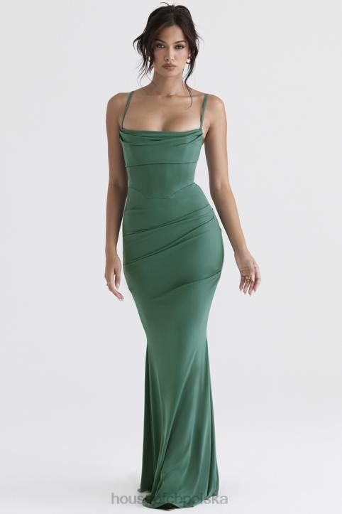 House of CB Milena Forest Gorsetowa Sukienka Maxi Elegancka Moda