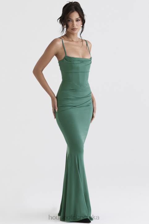 House of CB Milena Forest Gorsetowa Sukienka Maxi Elegancka Moda