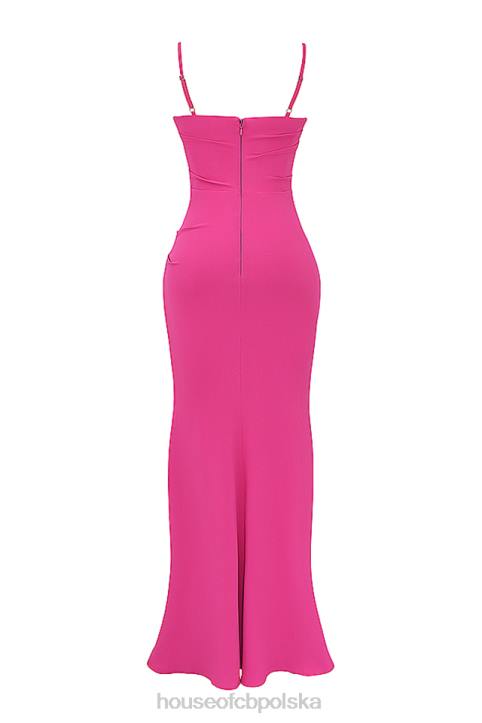 House of CB Milena Gorący Róż Gorsetowa Sukienka Maxi Modna Odzież