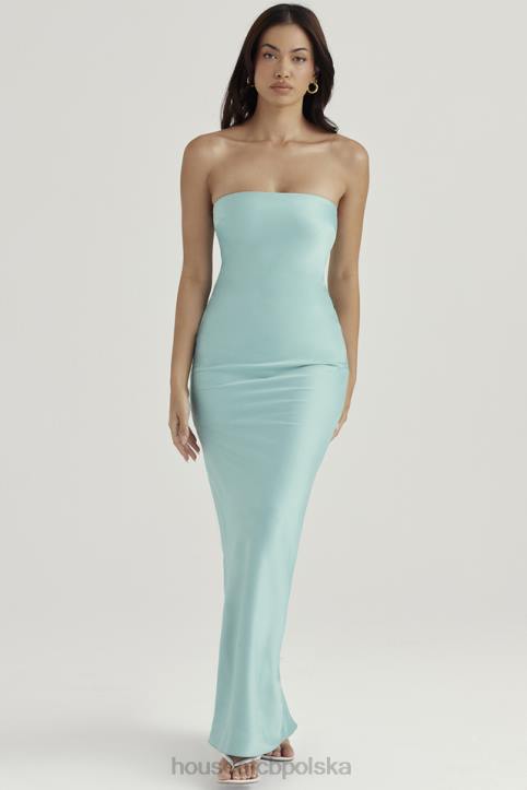 House of CB Maxi Sukienka Satynowa Bez Ramiączek Jade Alette