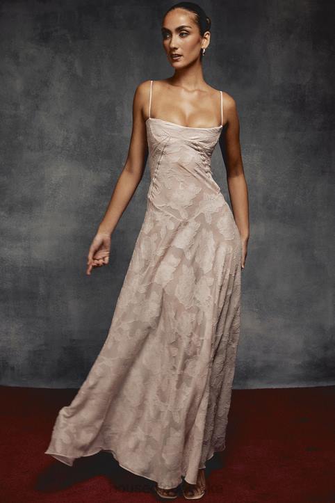 House of CB Seren Maxi Sukienka Różowe Kwiaty Koronka Elegancja