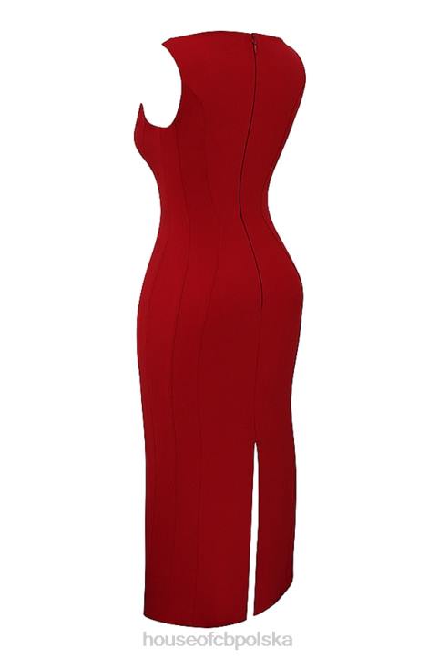 House of CB Sukienka Cece czerwona różowa dekolt sexy na każdą okazję