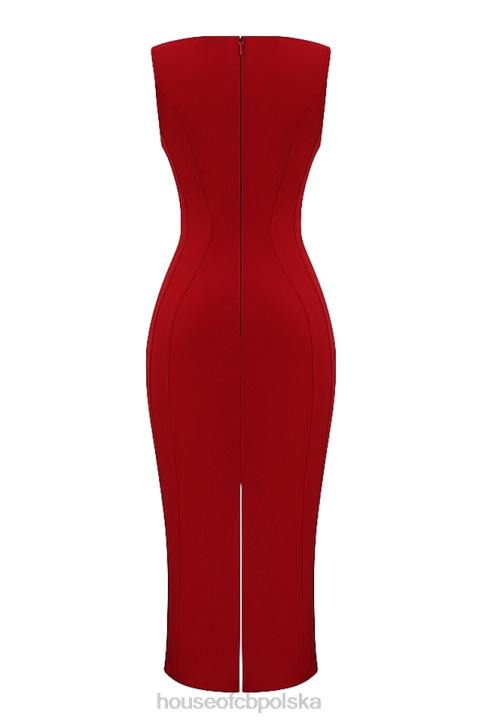 House of CB Sukienka Cece czerwona różowa dekolt sexy na każdą okazję