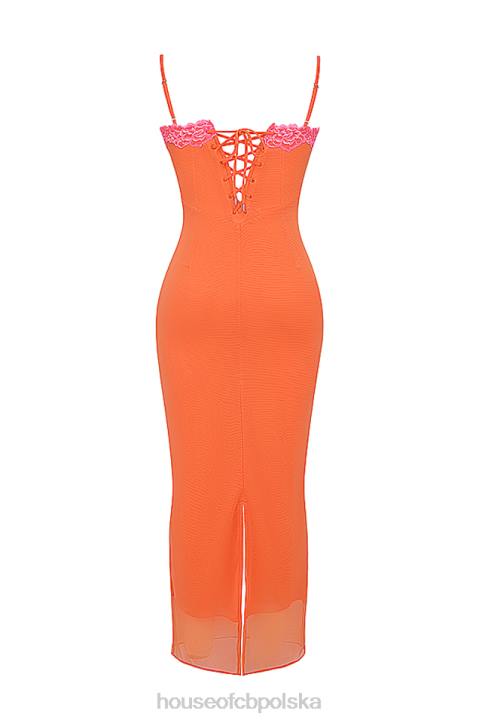 House of CB Sukienka maxi Aiza Płomienisty Pomarańcz Stylowa Modna Odzież