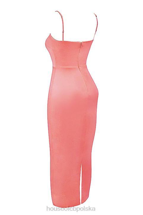 House of CB Sukienka maxi Costanza jasna brzoskwinia modna odzież na każdą okazję