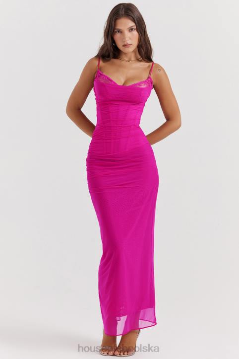 House of CB Fuksjowa Sukienka Maxi Nalini dla Eleganckich Kobiet