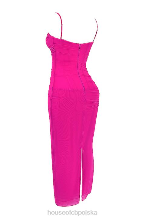House of CB Fuksjowa Sukienka Maxi Nalini dla Eleganckich Kobiet
