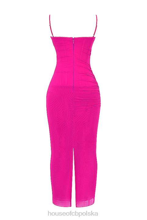 House of CB Fuksjowa Sukienka Maxi Nalini dla Eleganckich Kobiet