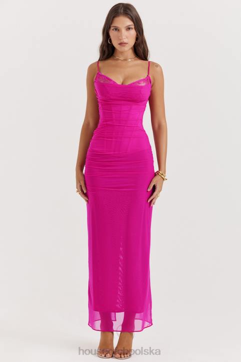 House of CB Fuksjowa Sukienka Maxi Nalini dla Eleganckich Kobiet