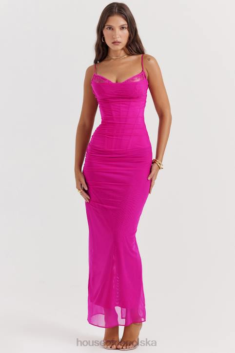 House of CB Fuksjowa Sukienka Maxi Nalini dla Eleganckich Kobiet