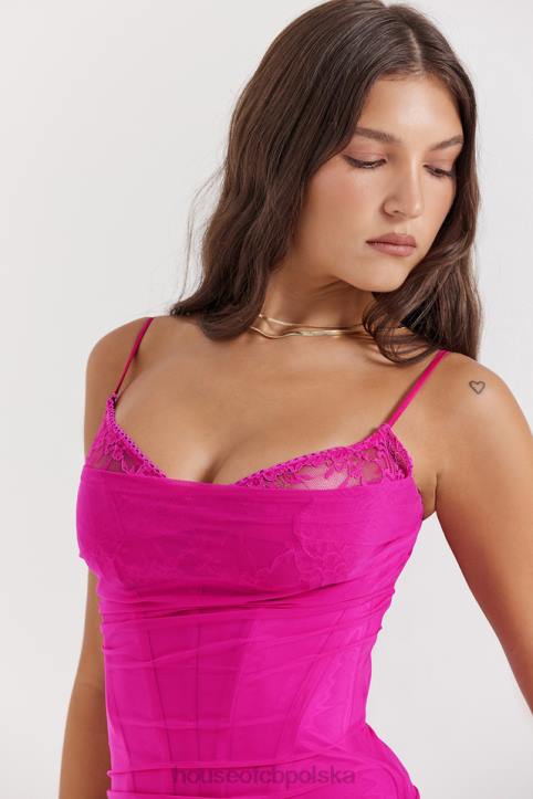 House of CB Fuksjowa Sukienka Maxi Nalini dla Eleganckich Kobiet