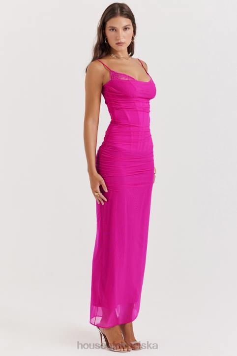 House of CB Fuksjowa Sukienka Maxi Nalini dla Eleganckich Kobiet