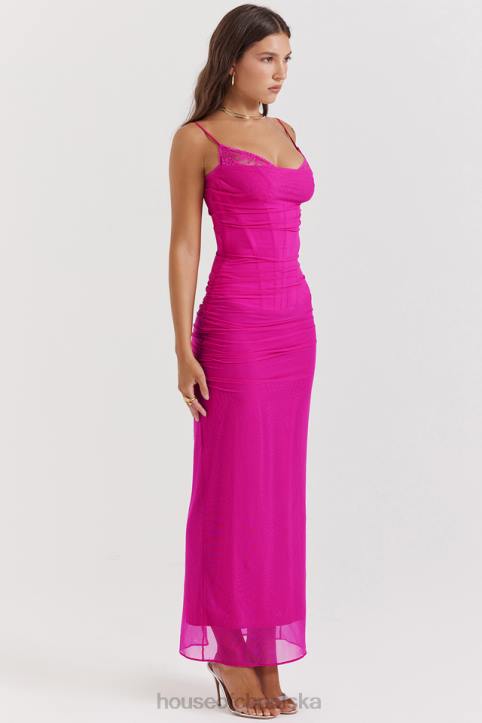 House of CB Fuksjowa Sukienka Maxi Nalini dla Eleganckich Kobiet