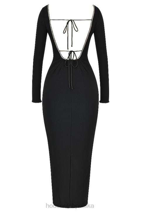 House of CB Sukienka maxi Rosa z czarnymi kryształkami Elegancja na każdą okazję