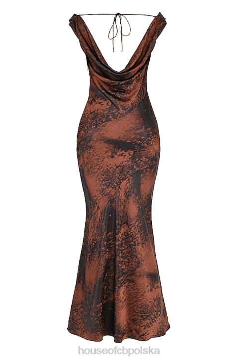 House of CB Sukienka maxi antyczna miedź Alaina modna elegancja