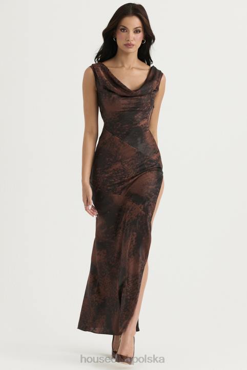 House of CB Sukienka maxi antyczna miedź Alaina modna elegancja