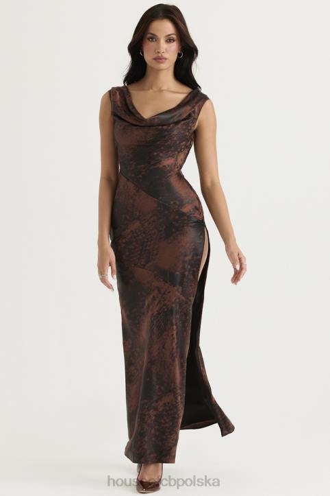House of CB Sukienka maxi antyczna miedź Alaina modna elegancja