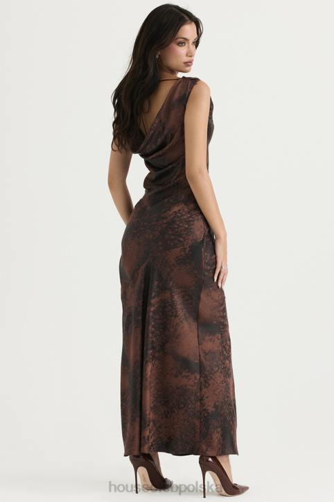 House of CB Sukienka maxi antyczna miedź Alaina modna elegancja