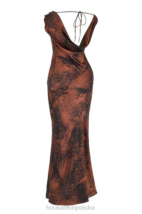 House of CB Sukienka maxi antyczna miedź Alaina modna elegancja