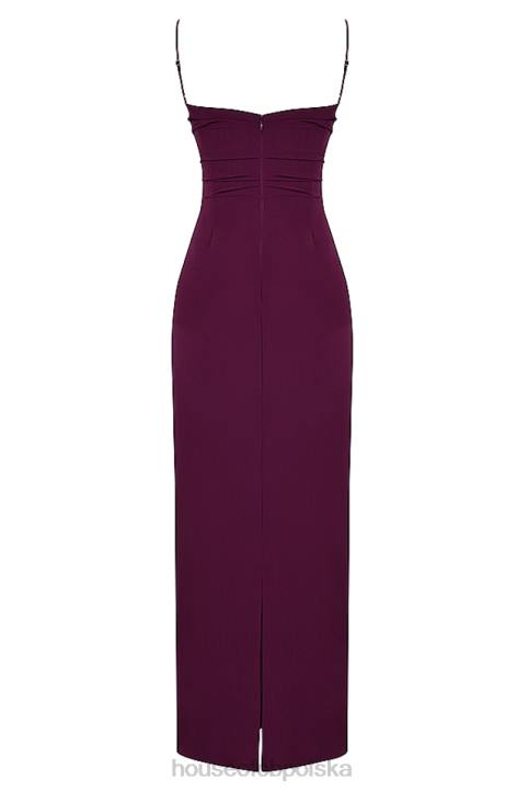 House of CB Sukienka maxi gorsetem Lani Merlot Elegancja na każdą okazję
