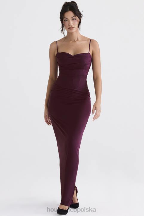 House of CB Sukienka maxi gorsetem Lani Merlot Elegancja na każdą okazję