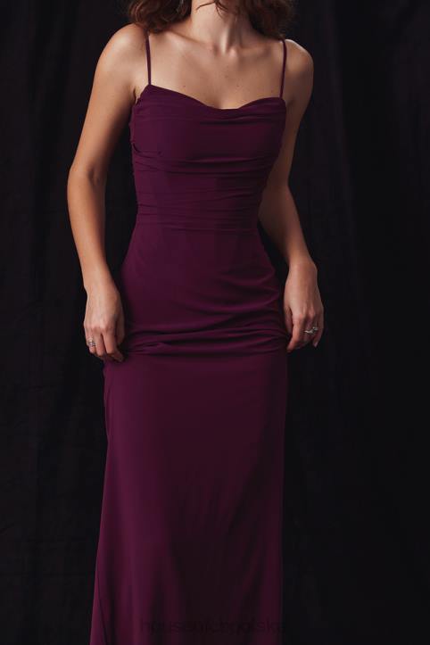 House of CB Sukienka maxi gorsetem Lani Merlot Elegancja na każdą okazję