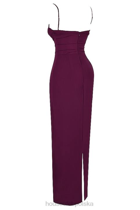House of CB Sukienka maxi gorsetem Lani Merlot Elegancja na każdą okazję